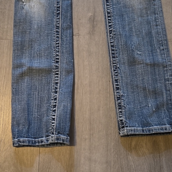 Miss Me Denim Jeans with Embellished Pockets Cuffed Straight - Picture 9 of 11